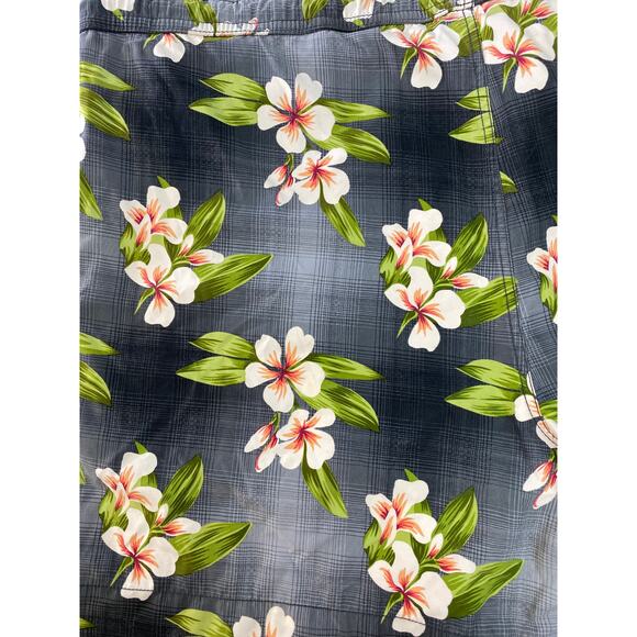 Tommy Bahama Hibiscus Swim Trunks Shorts Men XL Tropical Gray Pink White Green - Picture 6 of 6